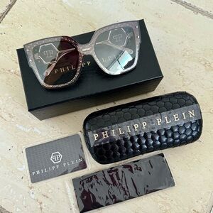 New! PHILIPP PLEIN Rose Venus Sunglasses SPP041 COL.242X, Authentic